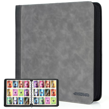 JoyHood Card Binder for Trading Card  Card Collection Binder with 12 Pocket - Hold Up to 960 Cards  Card Album Holder compatible with TCG/PM/MTG/OPCG/YGO Card (Grey  12 Pockets)