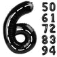 Race Car 6 Balloon, Number Balloons 40 Inch, 6Th Black Balloons For Birthday Decorations, Black Race Party Decorations 6 Birthda