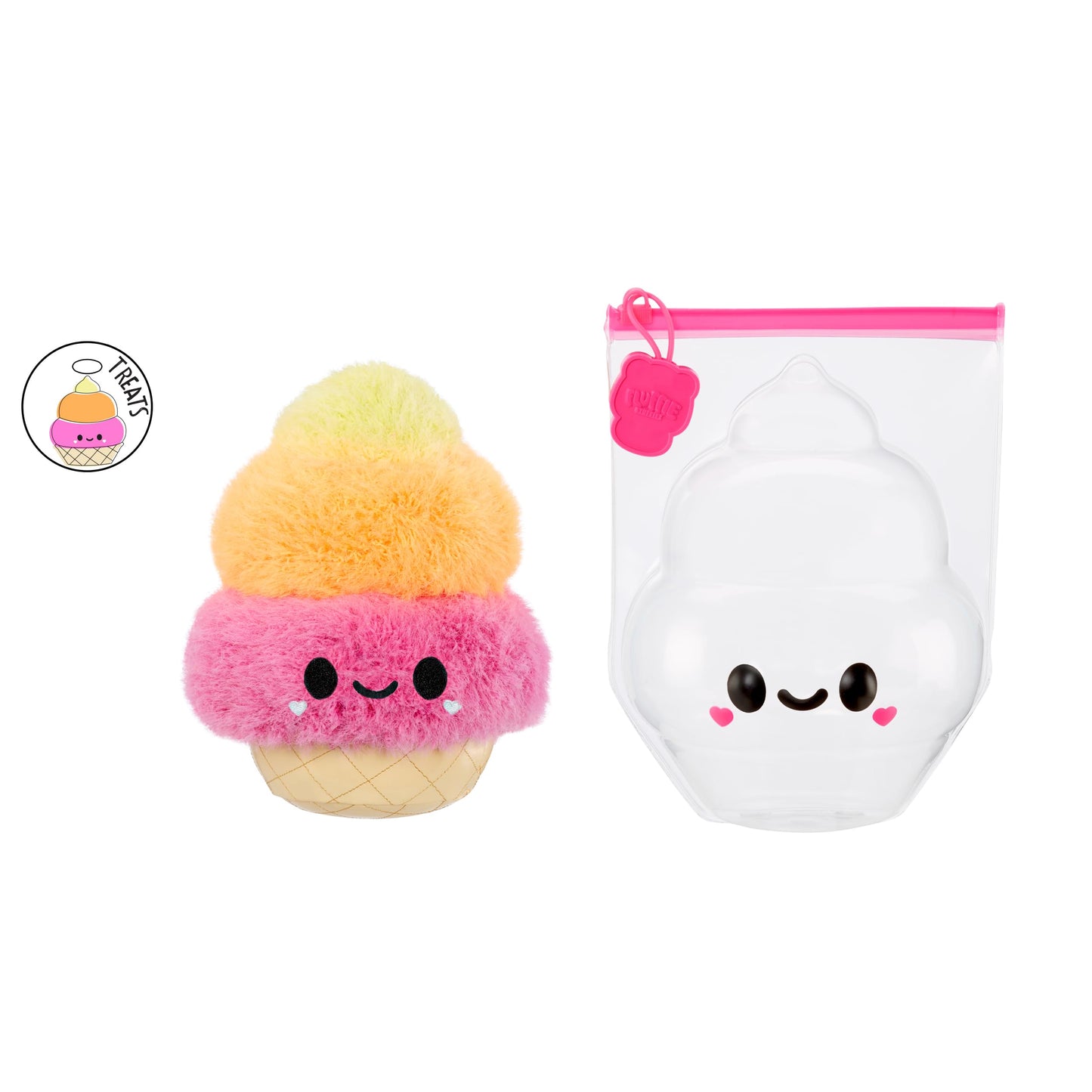 Fluffie Stuffiez Ice Cream Plush - Small Multicolor Collectible, Ultra Soft Polyester, Surprise Reveal Unboxing, Model 594192EUC