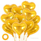 12 Pcs Heart Balloons,18 Inch Gold Heart Shape Foil Balloons Love Balloons Valentine Balloons For Birthday Party Wedding Engagem