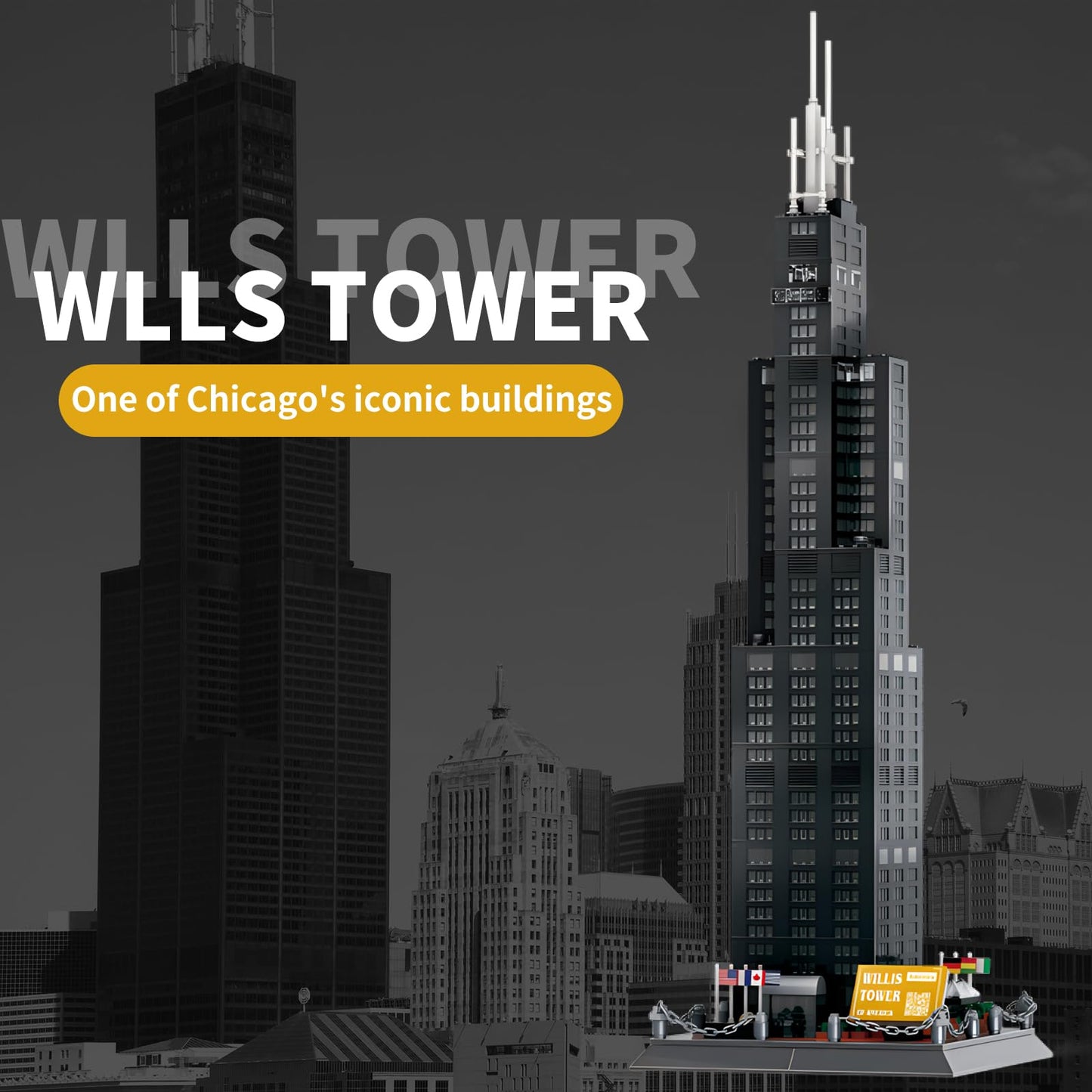 Caximsy Willis Tower Chicago Architecture Model Building Blocks Sets The Office Landmarks Skyline Set Toys Collection For Kids A