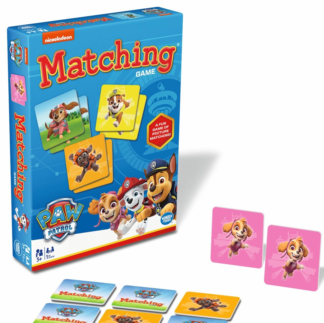 Wonder Forge Paw Patrol Matching Game: Educational Memory Challenge With Chase & Skye - Fun Kids' Board Game For Ages 3+ - Toddl