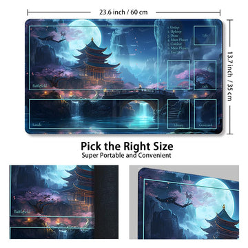 Premium Stitched Mtg Playmat With Zones And Non-Slip Rubber Backing - Tcg Play Mat For Mtg And Other Card Games - Colorful Desig
