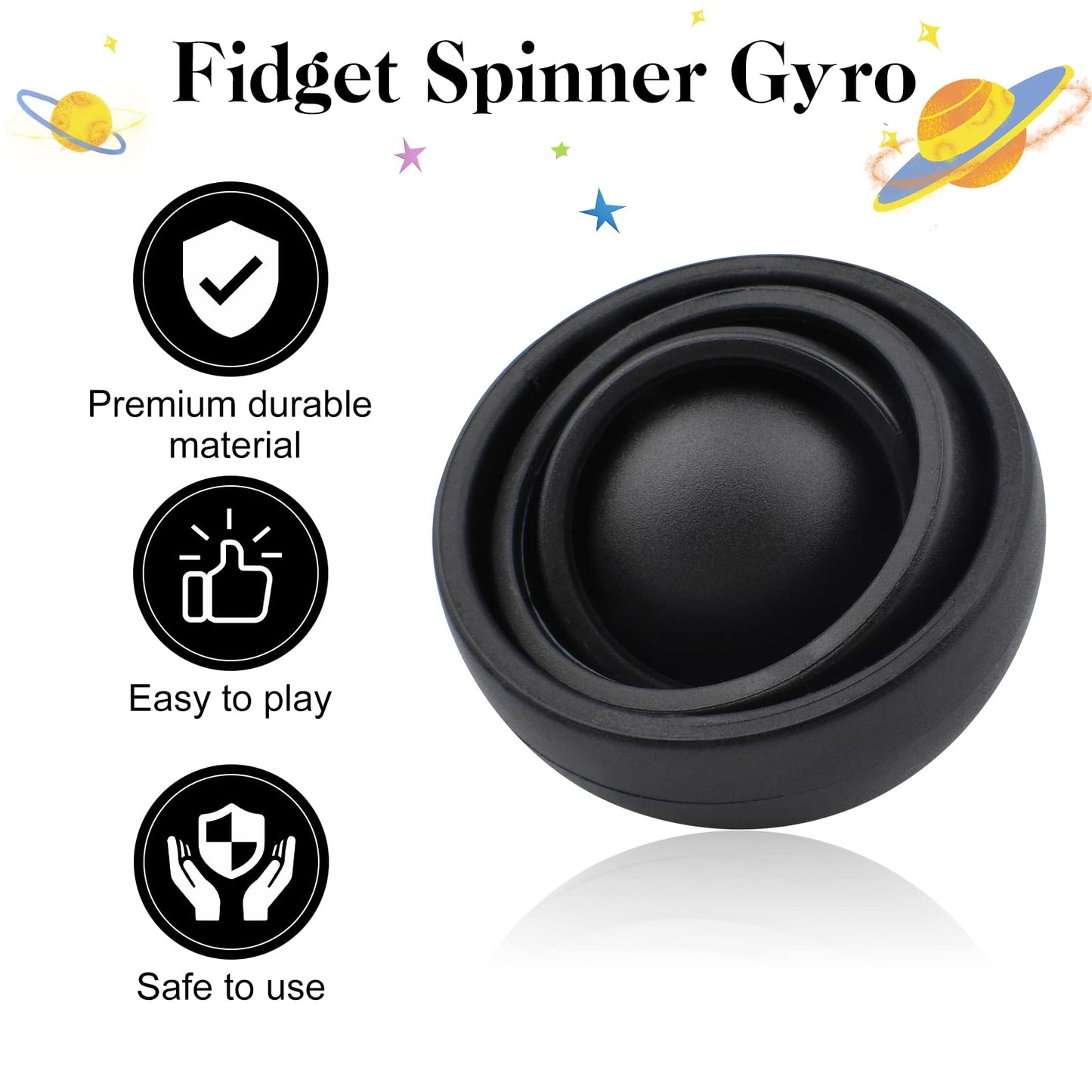 Yrissmiss Fidget Toy For Adults, Fidget Gyro Toys For Ages 8-13, Cool Gadget Gifts For Boys Girls Teens Kids, Desk Toy Adhd Autism Stress Relief Finger Toy Hand Fidget Spinner