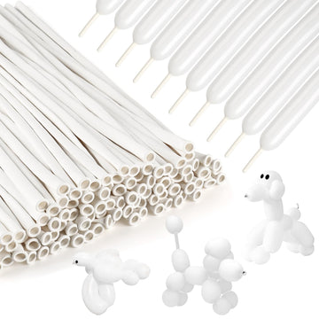 100Pcs 260 Balloons White Long Balloons For Balloon Garland Thickening Skinny Latex Twisting Animals Modeling Christmas Birthday