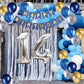 14Th Birthday Party Decoration For Boys, Birthday Banner Blue Number 14 Birthday Balloons Metallic Silver Blue Gold Latex Balloo
