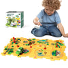 Xazastov Dinosaur Puzzle Track Car Play Set, Plastic Puzzles For Kids Ages 3-5 With Vehicles, Railcar Puzzle, Car Tracks For Tod
