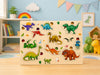 Brijvila Wooden Dinosaur Peg Puzzle Educational Learning Toy for Toddlers Preschool Kids Cognitive Development Fine Motor Skills