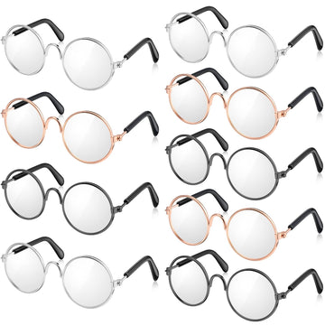 9 Pairs Doll Glasses Metal Wire Rim Clear Lens Eyewear Fabric Doll Dress Up Eyeglasses Mini Dolls Costume Accessories For 18 Inch And Other Item Dolls (6 Pcs 3.14 Inch, Fit For 18 Inch Doll)