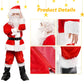 Novint Childrens Santa Suit Costume For Kids Red Deluxe Velvet Santa Suit Halloween Christmas Party Cosplay Costome (9Pcs) (L, R