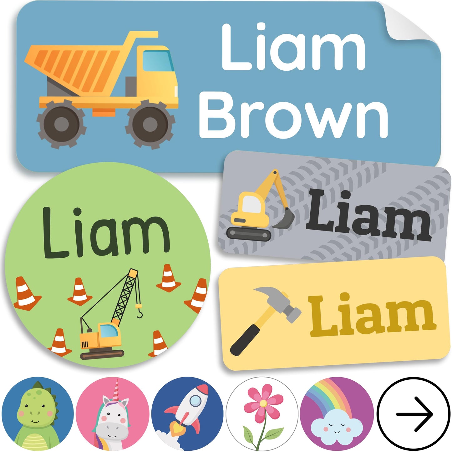 Personalized Daycare Name Labels for Kids [210pcs, Heavy Duty] - Waterproof Name Stickers for School, Baby Bottles & Clothing - 