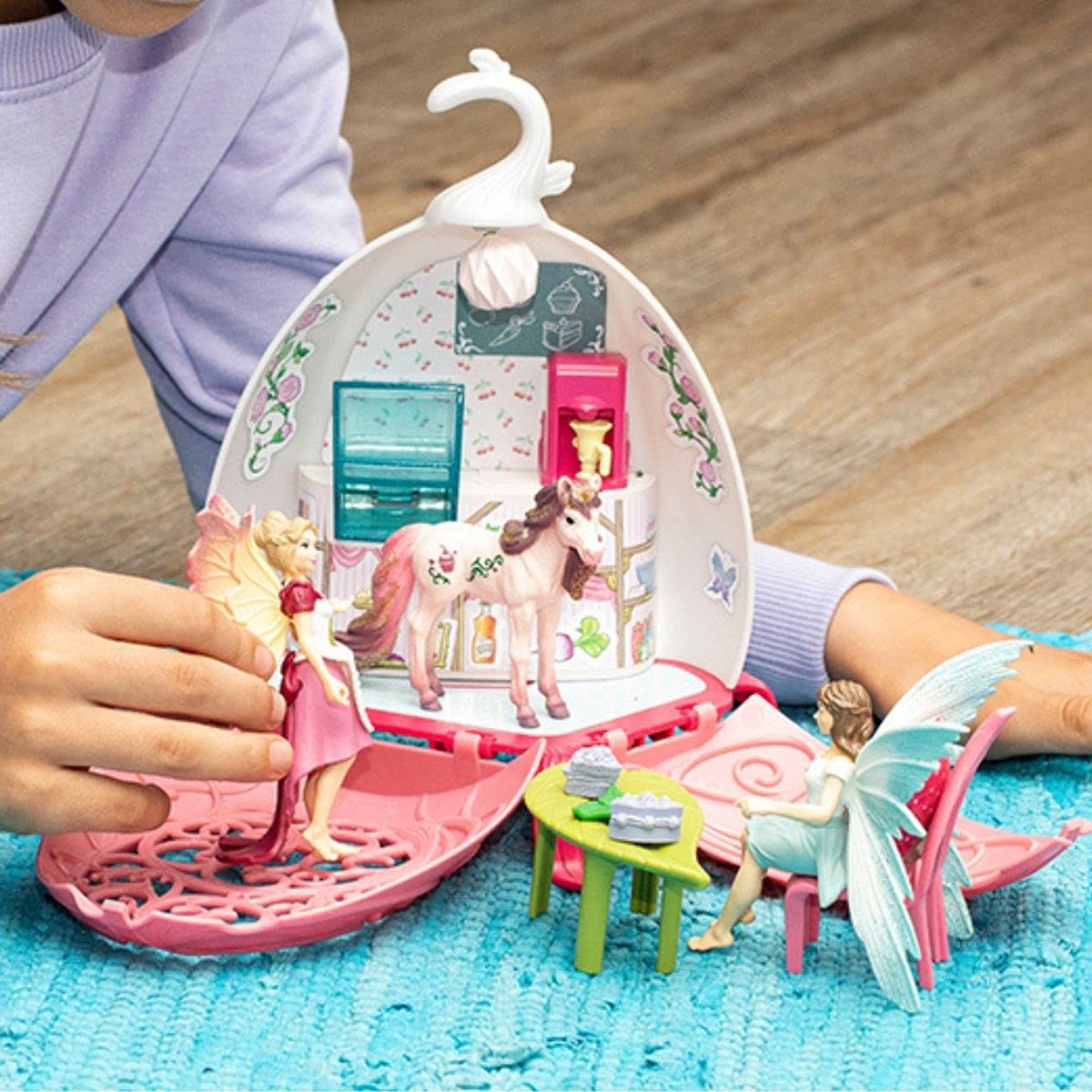 Schleich Bayala Fairy Cafe Blossom - 21-Piece Magical Fairy And Unicorn Figurine Playset With Dollhouse And Accessories, Enchant
