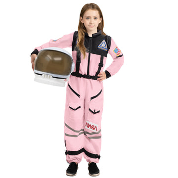 Spooktacular Creations Pink Astronaut Costume, Space Suit With Movable Astronaut Helmet, Kids Astronaut Costume For Toddler Girl