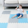 Tamiplay Foam Floor Mats For Kids, 12 X 12 Inch 16 Tiles 0.4' Thickness Foam Play Mat, Non-Toxic Square Interlocking Floor Mats Rubber Baby Play Mat For Toddlers(White/Gray/Light Blue)