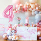 Pink Number 4 Balloon 40 Inch, Big Large Foil Helium Number Balloons, Jumbo Giant Mylar Number 4 Balloons For 4 Year Old Birthda