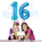 KEYYOOMY 40 Inch Blue Number 16 Balloons Large 16th Birthday Number Balloons for Birthday Anniversary Party Decorations