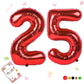 Smlpuame 40 Inch Number Balloon 0-9 Red Large Number 25 Balloons,Digital Balloons For Birthday Party Celebration Decorations Sup