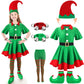 Shinymoon 7 Pcs Christmas Elf Costume Set Velvet Dress Ears Hat Shoes Bell Bracelet Xmas Outfit For Girl Cosplay Party (Small)