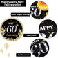 chiazllta 96 Pcs 60th Wedding Anniversary Party Paper Plate and Napkins Supplies Gold Black Disposable Tableware Anniversary Par