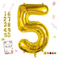 Smlpuame 40 Inch Number Balloon 0-9 Gold Large Number 5 Balloons,Digital Balloons For Birthday Party Celebration Decorations Sup