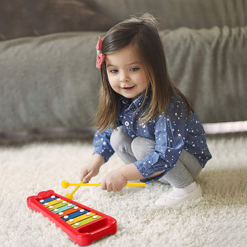 Infunbebe Musical Instrument Set With Xylophone Toddler Band Set Musical Instruments For Early Development, Musical Toy With For Kids 15 Pcs
