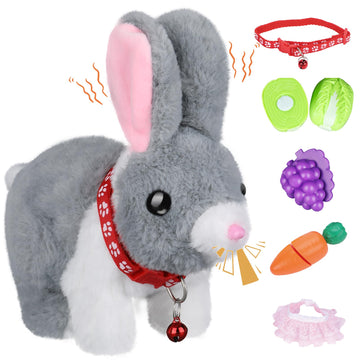 Cute Hopping Rabbit Stuffed Animal For Kids, Interactive Bunny Plush With Jumping, Wiggling Ears, And Sounds, Ideal Bunny Toy For Kids Aged 3-7, Perfect For Easter, Birthday