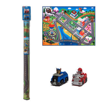Gertmenian Paw Patrol Interactive Rug 40x54in Navy Blue with 2x Cars Chase & Marshall, Polypropylene, Model 32500