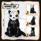 Hiboom Skeleton Black Cat Stuffed Animal 13 Inch Soft Plush Black Kitten Stuffed Animal Nightmare Catnap Plush For Halloween Day