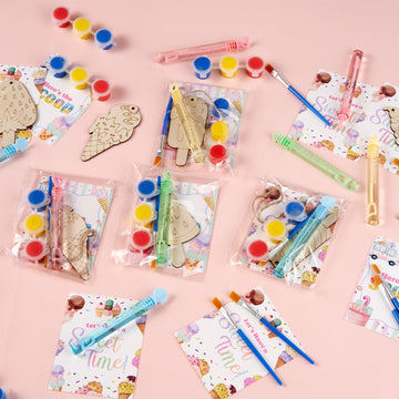 Vanblue Ice Cream Party Favors Two Sweet Birthday Party Decorations Supplies for Kids,Summer Party Goodie Bag Stuffers,Craft Kit