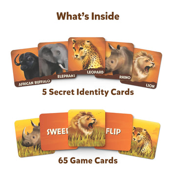 Skillmatics Card Game - The Big 5, Animal Themed Game of Secret Identities & Strategic Card-Flipping, Family Friendly Game, Gift
