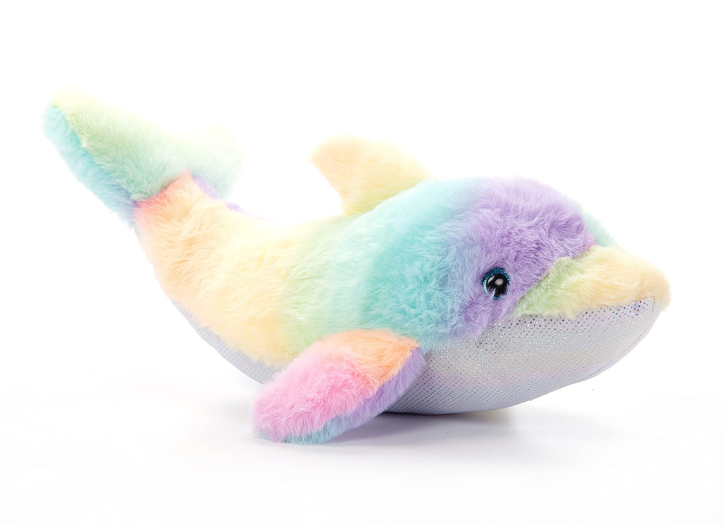 The Petting Zoo Dolphin Stuffed Animal Plushie, Ombrez Animals, Rainbow Dolphin Plush Toy 14 Inches