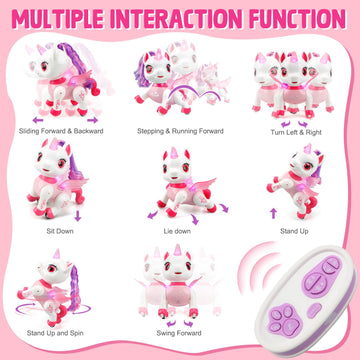 Britik Unicorn Toys For Girls Age 4-6: Robot Pets For Kid Remote Control Robot Toy For Ages 5-7 Smart Robot Girl Toy Age 4-5 Rob