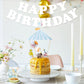 White Happy Birthday Banner Sign Happy Birthday Bunting Banner Flag Garland For Kids Boys Girls Baby Birthday Party Decorations Supplies