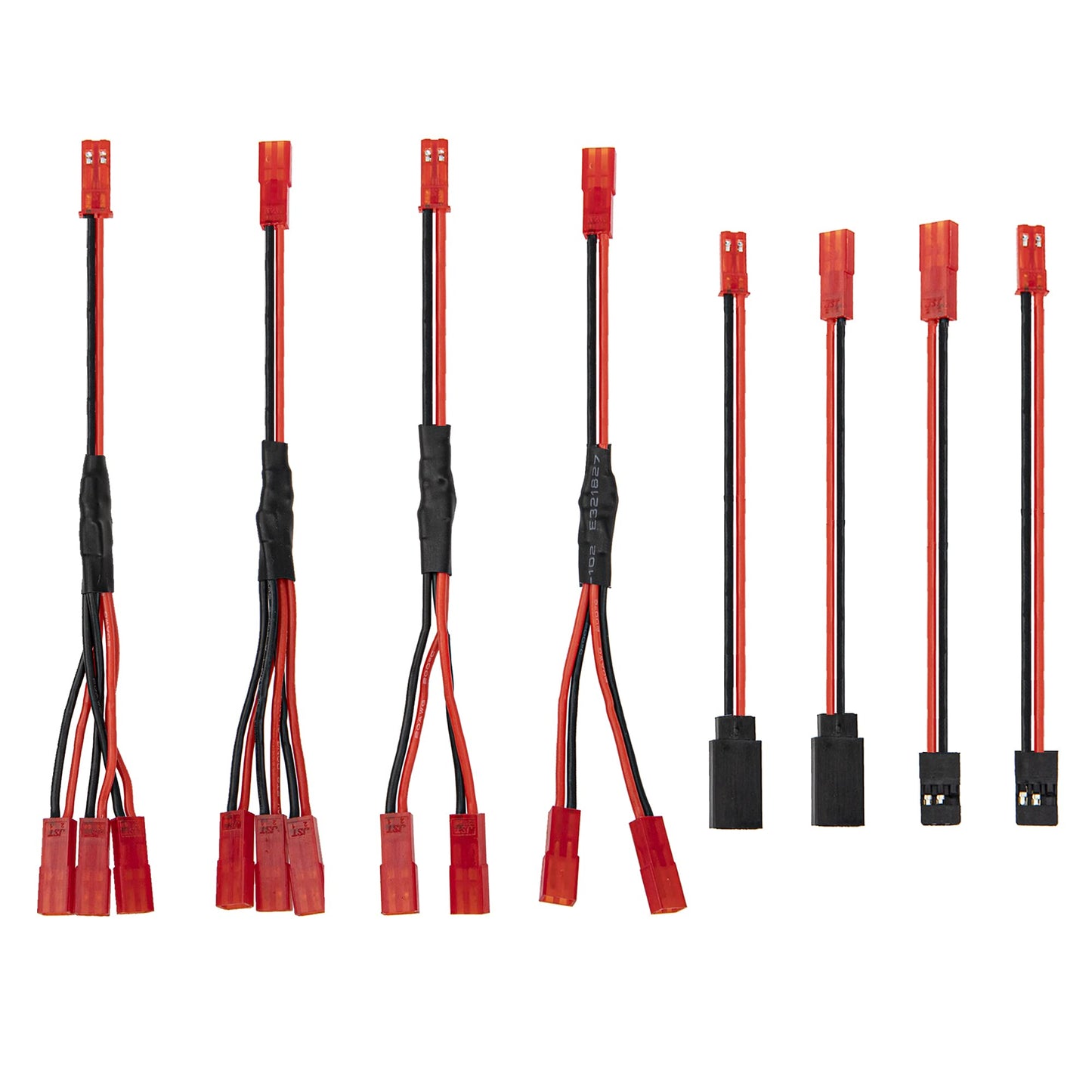 8Pcs JST Plug Y Splitter,JST to JR Male Female Wire Adapter JST Y-Harness Connectors Parallel Extension Cable Compatible with Tr