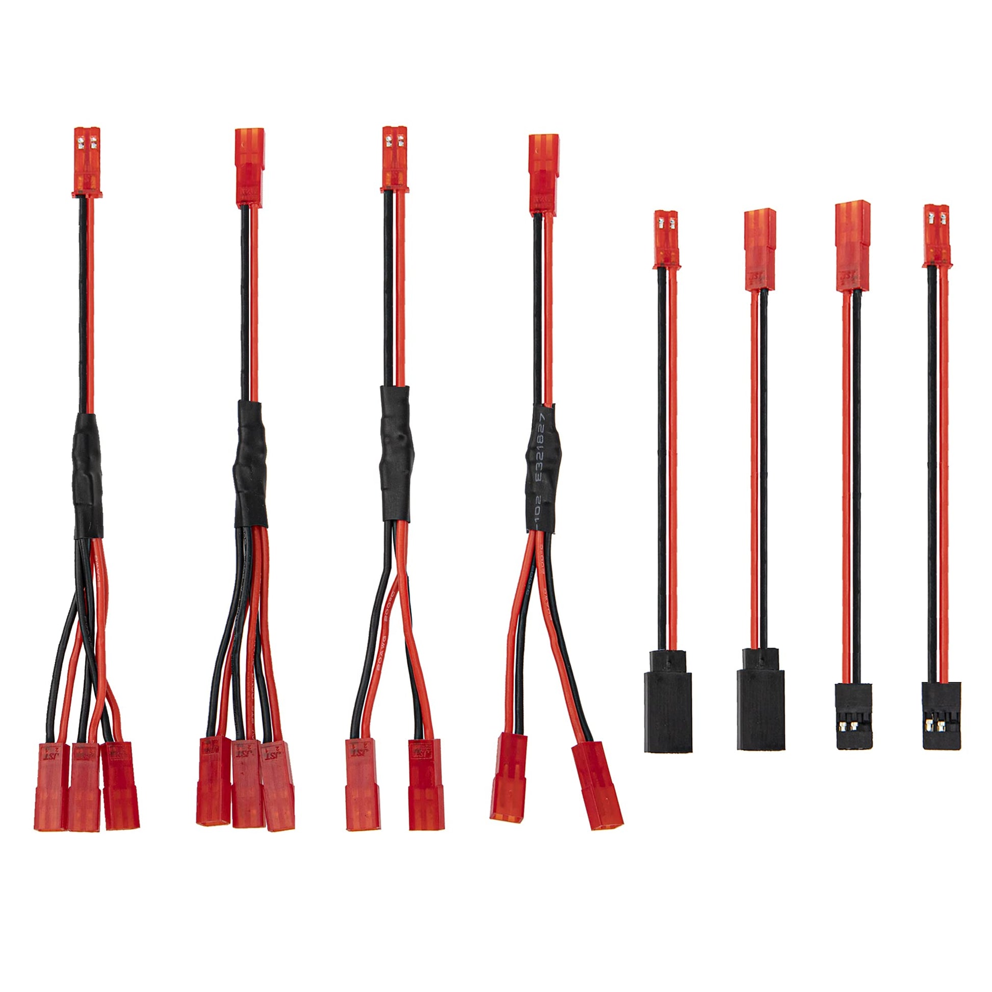 8Pcs JST Plug Y Splitter,JST to JR Male Female Wire Adapter JST Y-Harness Connectors Parallel Extension Cable Compatible with Tr