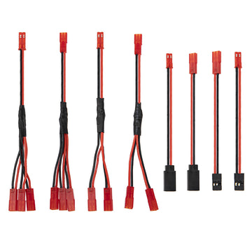 8Pcs JST Plug Y Splitter,JST to JR Male Female Wire Adapter JST Y-Harness Connectors Parallel Extension Cable Compatible with Tr