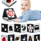 Infinno Black & White Baby Toys High Contrast Crinkle Cloth Activity Book, Infant Mirror Toys For Baby 0-6 Months, Newborn Senso