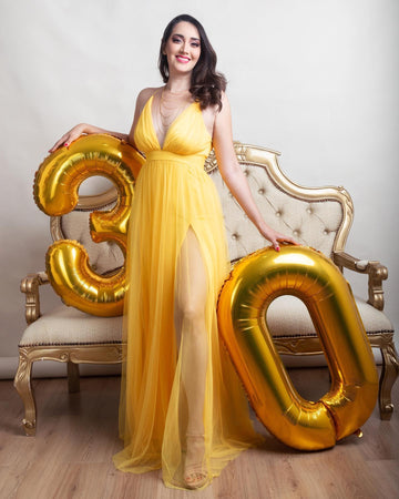 30 Balloon Number, Gold Number 30Th Birthday Balloons 40 Inch, 30 Years Old Gold Birthday Decorations For Men Women, 30Th Annive