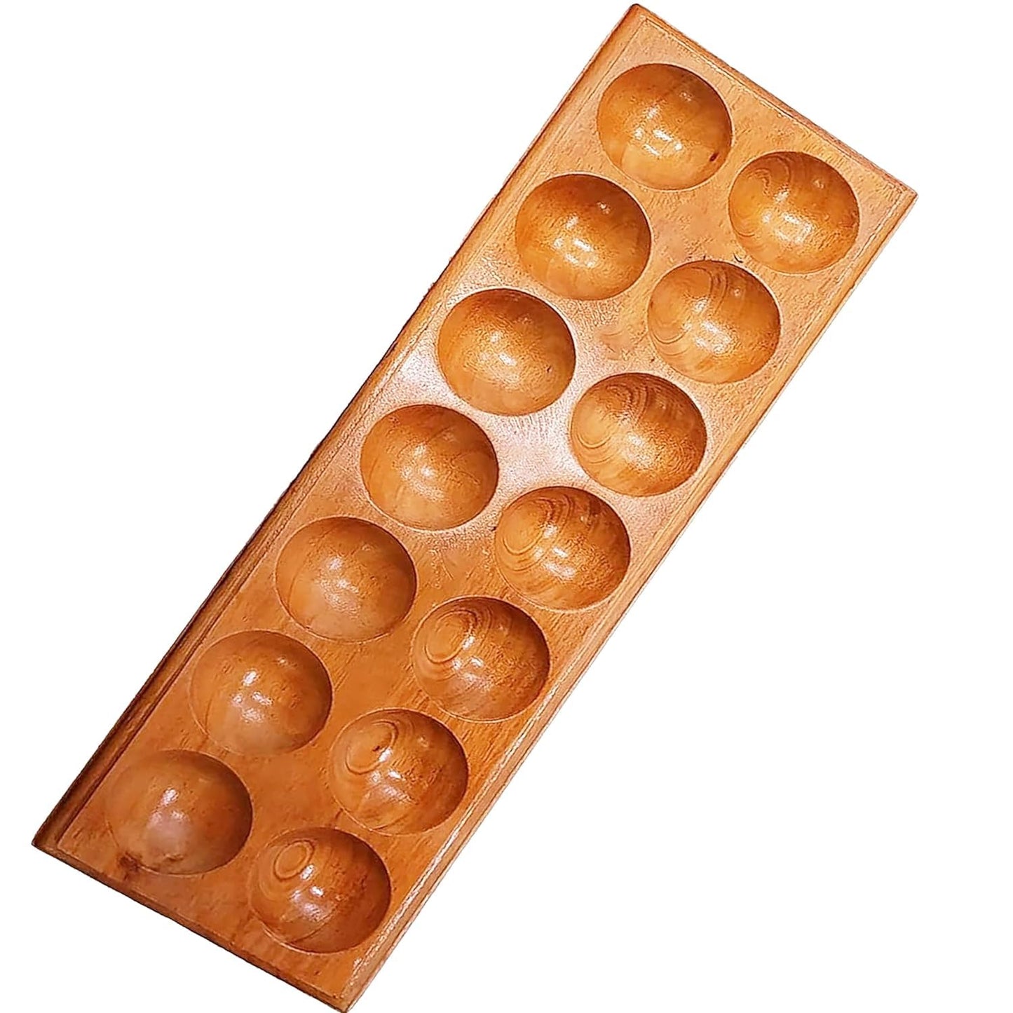 Paljji Handicrafts Vamana Guntalu/Pallanghuzi/Mancala Wooden Board Game With Sea Shells, Storage Bag (Special Glossy Finished)