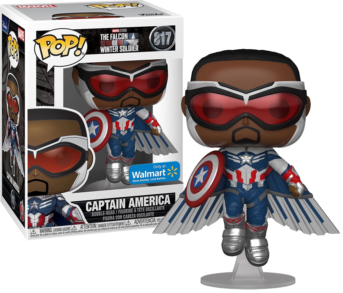 Funko Pop Marvel The Falcon and The Winter Soldier 3.75 Inch Action Figure limited availability - Captain America Sam Wilson #817
