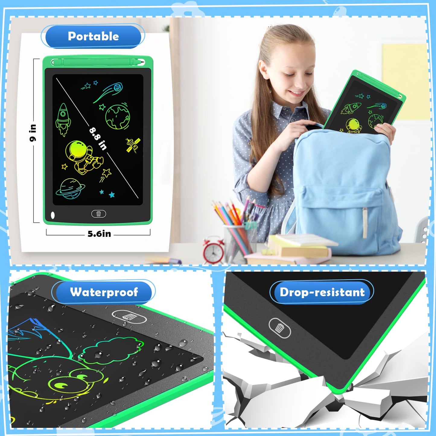 3 Pack Lcd Writing Tablet For Kids, 8.5 Inch Colorful Doodle Board Drawing Tablet, Educational Learning Toys Birthday Gifts For