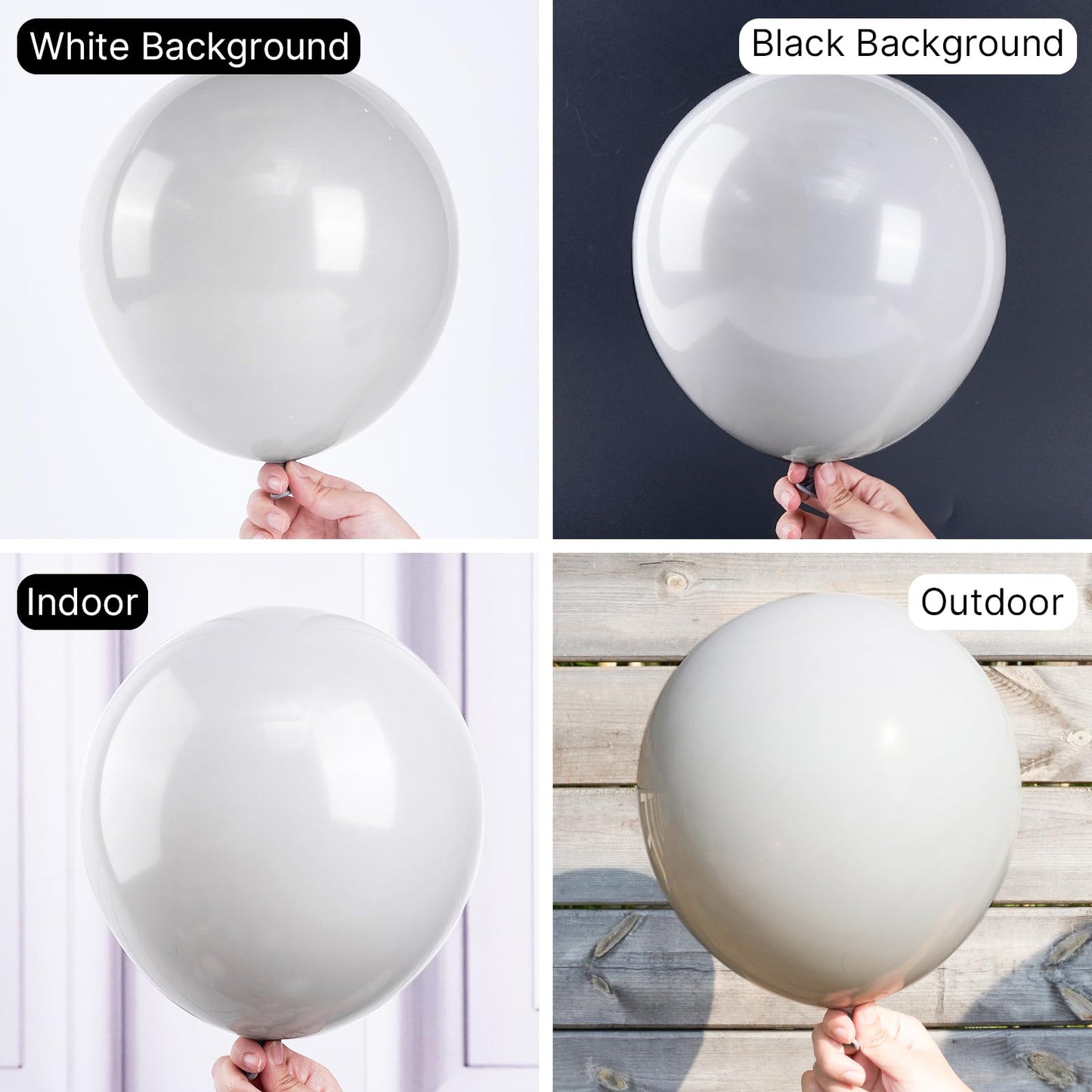 Partywoo Pastel Gray Balloons, 142 Pcs Pale Gray Balloons Different Sizes Pack Of 18 Inch 12 Inch 10 Inch 5 Inch Gray Balloons For Balloon Garland Balloon Arch As Birthday Party Decorations, Gray-Y76