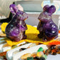 Duqguho Bunny Decor Easter Rabbit Decor Crystals Easter Decoration Bunny Statue Pocket Polished Natural Gemstone Amethyst Crysta