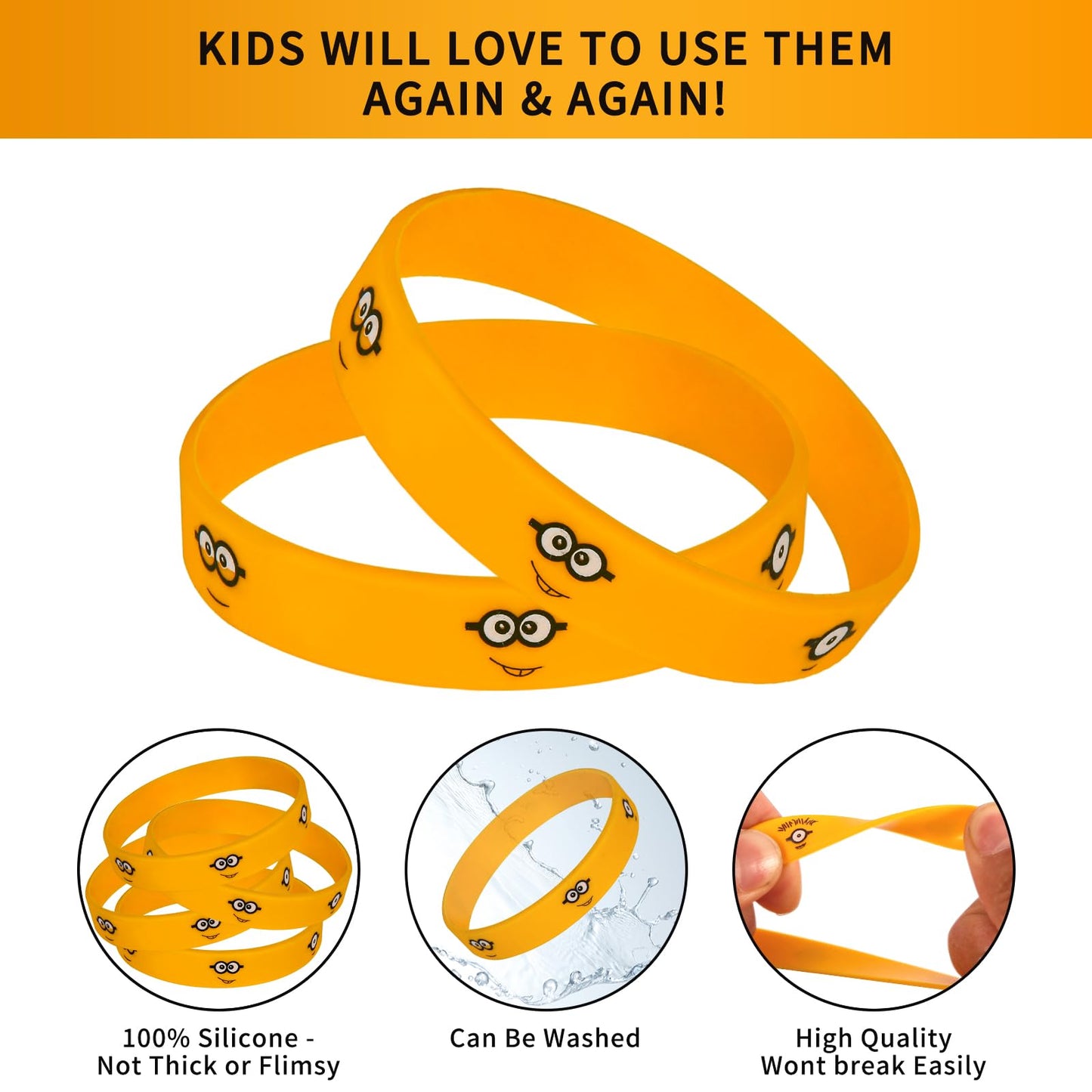 SunnySide Products Yellow Cartoon Party Favor Supplies, Birthday Celebration Decorations Gift Despicable Theme Treat Loot Goody