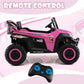 Olakids 2 Seater Ride On Car For Kids, 12V Utv Kids' Electric Vehicles With Remote Control, Spring Suspension, Soft Start, Music Bluetooth Fm, Battery Powered For Ages 3-8 (Bright Pink)