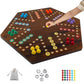 Extra Large Wahoo Board Game Wooden Original Board Game 2 Side Painted Fast Track Game For 4 Player And 6 Player With 30 Marbles