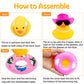Wonuu Car Rubber Duck, Yellow Duck Decoration Dashboard With Sun Hat Swim Ring Necklace Sunglasses For Car Dashboard Decorations, Black Cowboy Hat-Transparent