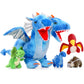 Tezituor Double Headed Dragon Stuffed Animals, 5 PCs Stuffed Dinosaur Plush Toys Set, Mommy Dragon with 4 Baby Dinosaurs Plushie