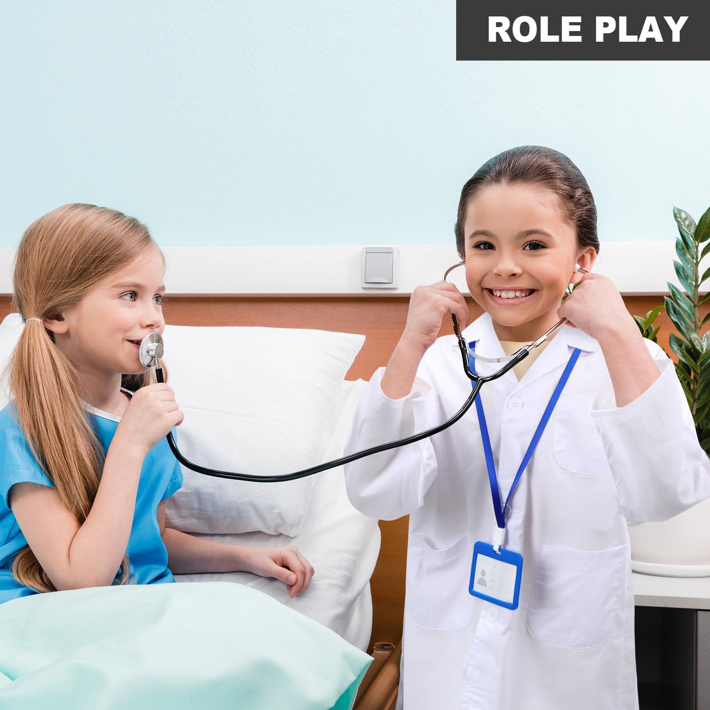 Liitrsh 18 Set Lab Coats for Kids White Scientists Costume with ID Card for Children Doctor Role Play Career Day Christmas (Medi