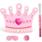 Princess Crown Piñata Bundle Girl Princess Party Piñata Set Include Pink Princess Crown Piñata Stick Blindfold Mask For Princess Theme Baby Shower Birthday Party Supplies Decor, 16.1 X 12.6 X 3 Inch
